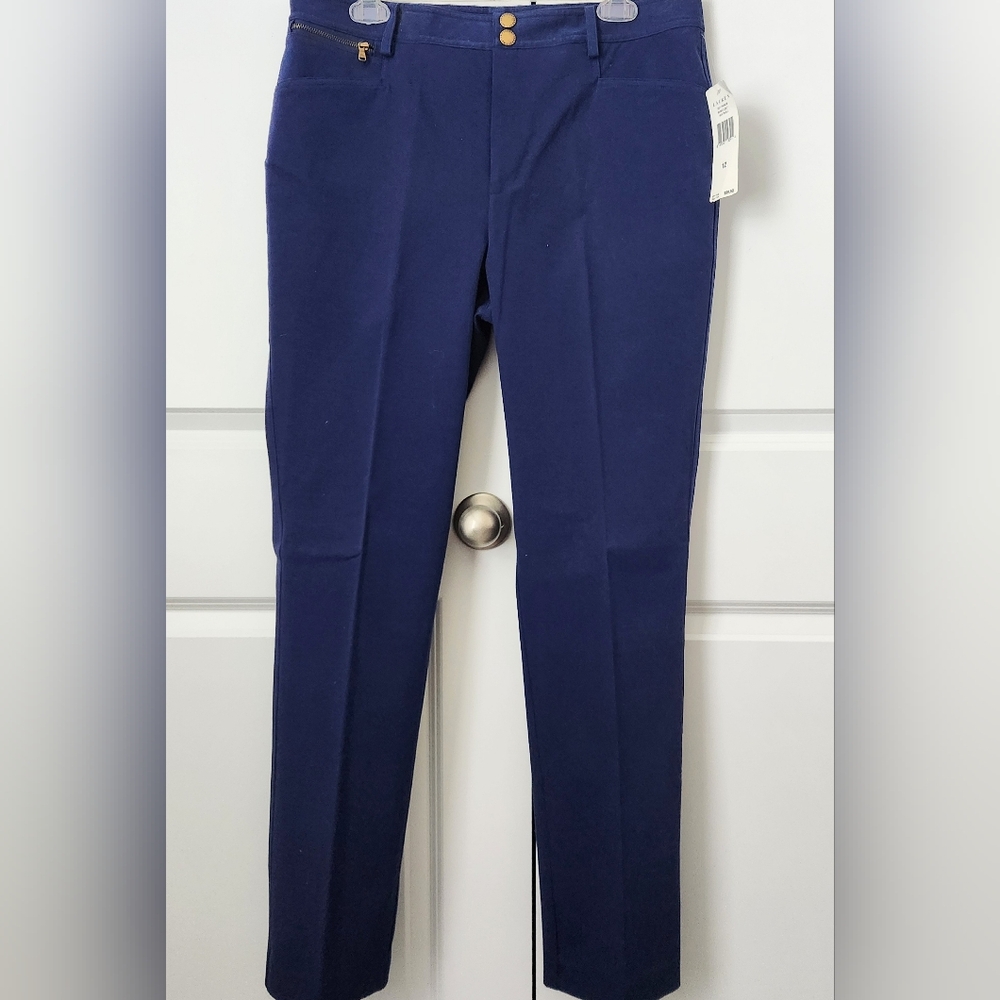 Lauren Ralph Lauren Women's Blue Pants Zipper Pocket NWT Size 12